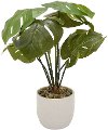 19 Inch Faux Greenery Arrangement in a Round Pot