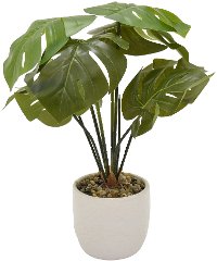 19 Inch Faux Greenery Arrangement in a Round Pot
