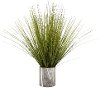 27 Inch Faux Grass Arrangement in Round Marble Pot