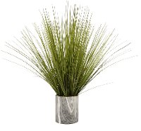 27 Inch Faux Grass Arrangement in Round Marble Pot