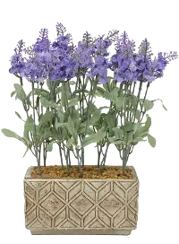 Faux Lavender Arrangement in Rectangular Planter