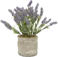 16 Inch Faux Lavender Arrangement in Round Cement Pot