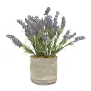 Clearance 16 Inch Faux Lavender Arrangement in Round Cement Pot