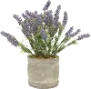 Clearance 16 Inch Faux Lavender Arrangement in Round Cement Pot