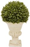 16 Inch Faux Green Topiary Arrangement in Urn