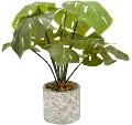 18 Faux Greenery in Round Cement Pot