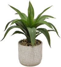 16 Inch Faux Greenery Arrangement In Round Pot