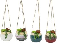 Assorted Faux Succulent Arrangement in Hanging Pot