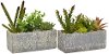 Assorted Faux Succulent Arrangement in a Cement Pot