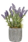 14 Inch Faux Lavender Arrangement in Ridged Pot