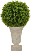 Clearance 26 Inch Faux Green Round Topiary Arrangement in Urn