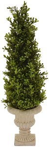 25 Inch Faux Topiary Arrangement in Cement Footed Pot