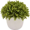 Clearance Faux Green Topiary Arrangement in a White Round Pot