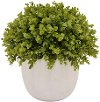 Faux Green Topiary Arrangement in a White Round Pot