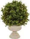 15 Inch Green Faux Topiary Arrangement in Footed Pot