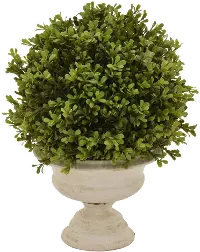 15 Inch Green Faux Topiary Arrangement in Footed Pot