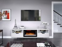 78 inch White Fireplace TV Stand - Wynwood