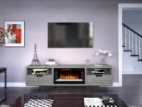 78 inch Modern Gray Fireplace TV Stand - Wynwood