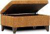 Clearance Mid Century Modern Tan Storage Ottoman - Sasha