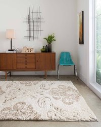 5 x 8 Medium Ivory and Beige Shag Rug - Enchant-3