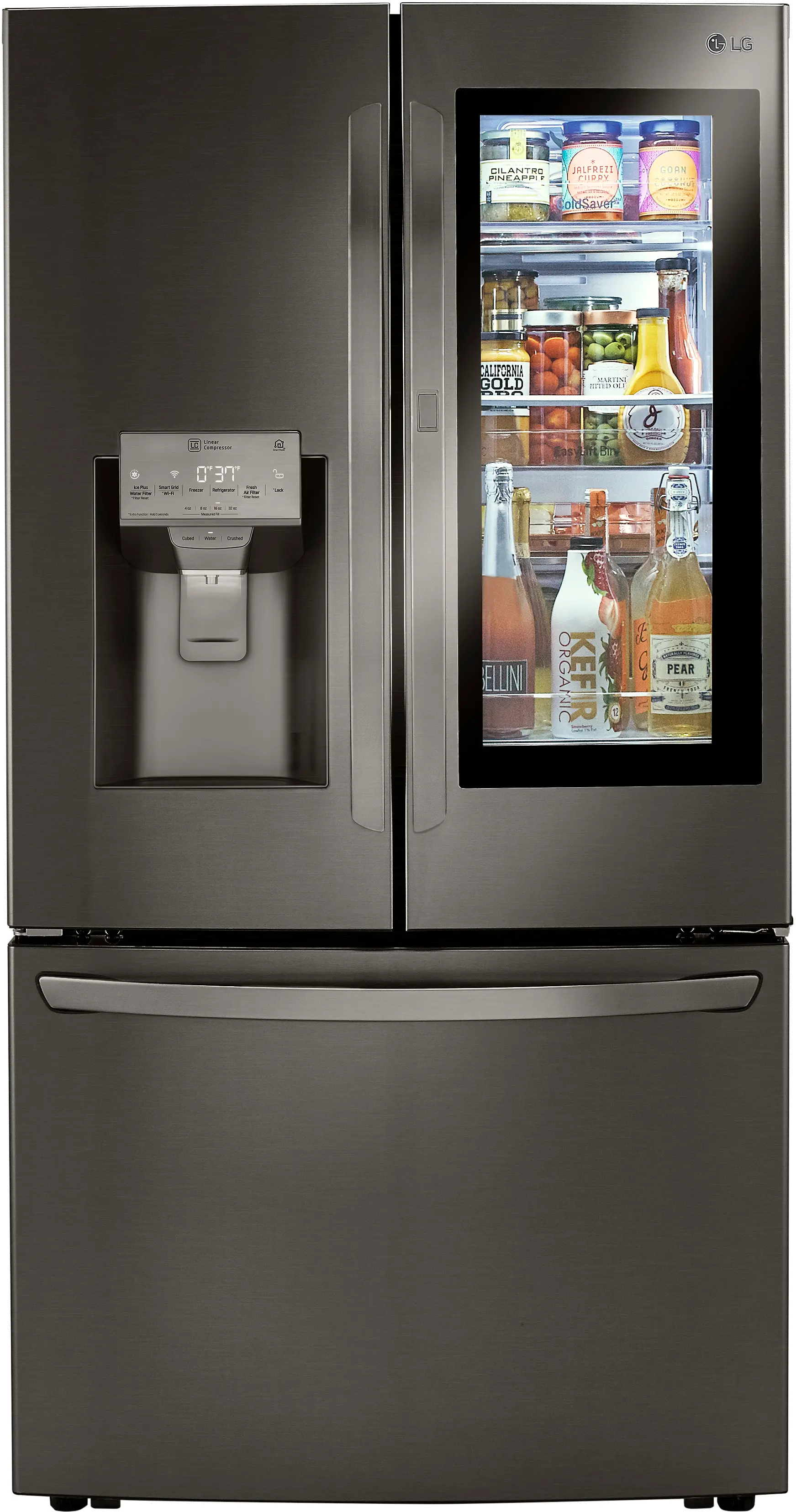 LRFVC2406D LG 23.5 cu ft French Door in Door Refrigerator - Counter Depth Black Stainless Steel-1