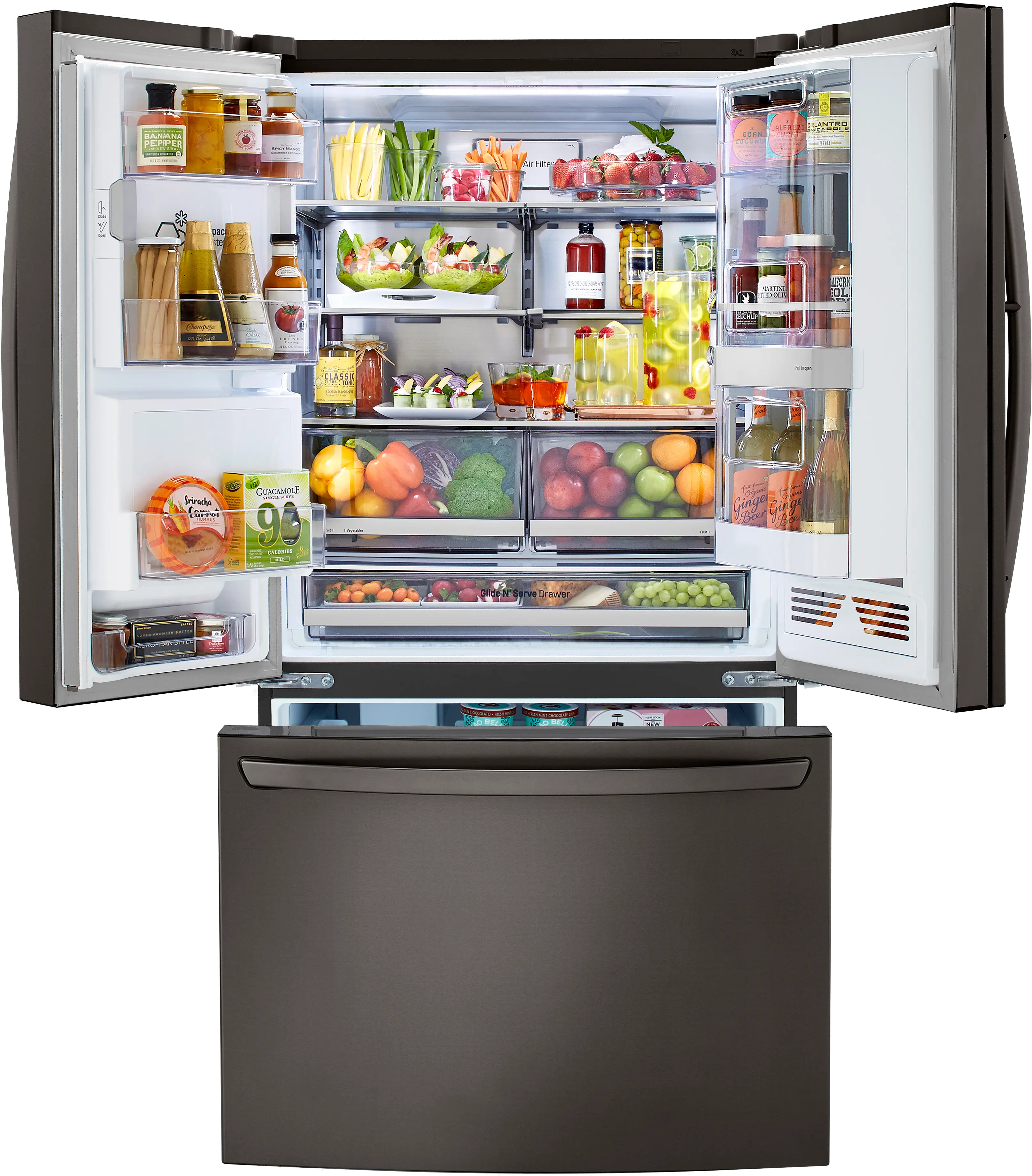 LRFVC2406D LG 23.5 cu ft French Door in Door Refrigerator - Counter Depth Black Stainless Steel-4