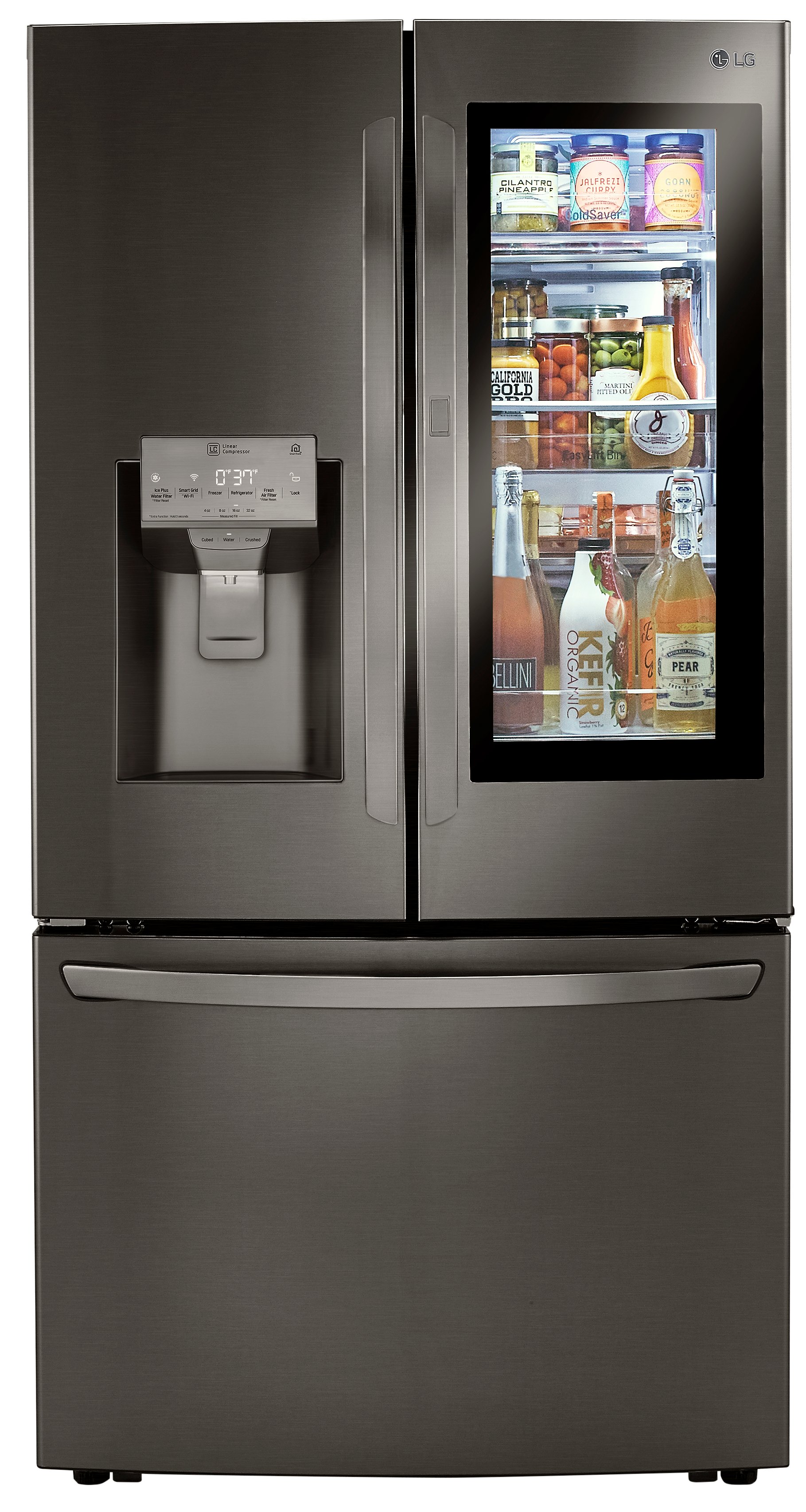 LRFVC2406D LG 23.5 cu ft French Door-in-Door Refrigerator with InstaView and Craft Ice - Black Stainless Steel-1