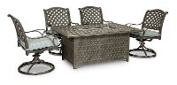 Traditional 5 Piece Patio Fire Pit Set - Macan-1
