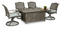 Traditional 5 Piece Patio Fire Pit Set - Macan-3