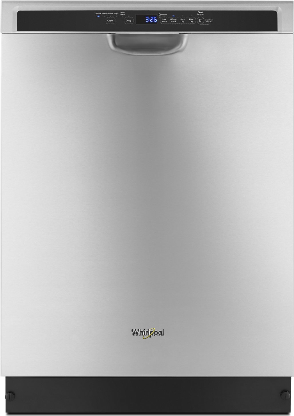 WDF590SAJM Whirlpool Built In Dishwasher with Front Controls - Stainless Steel-1