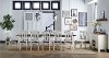 KIT Farmhouse White and Brown 13 Piece Dining Set with Slat Back Chairs - Toluca