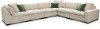 Light Gray 6 Piece Sectional Sofa with RAF Chair - Naima