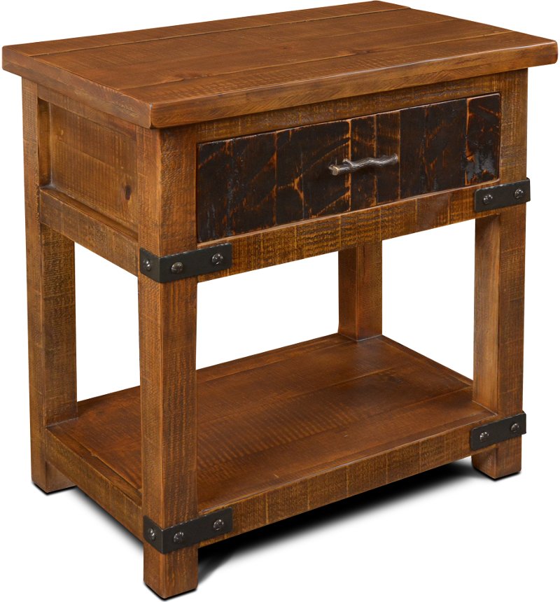 Rustic Pine Nightstand Big Timber Rc Willey Furniture Store