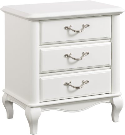 Traditional White Nightstand - Kelly