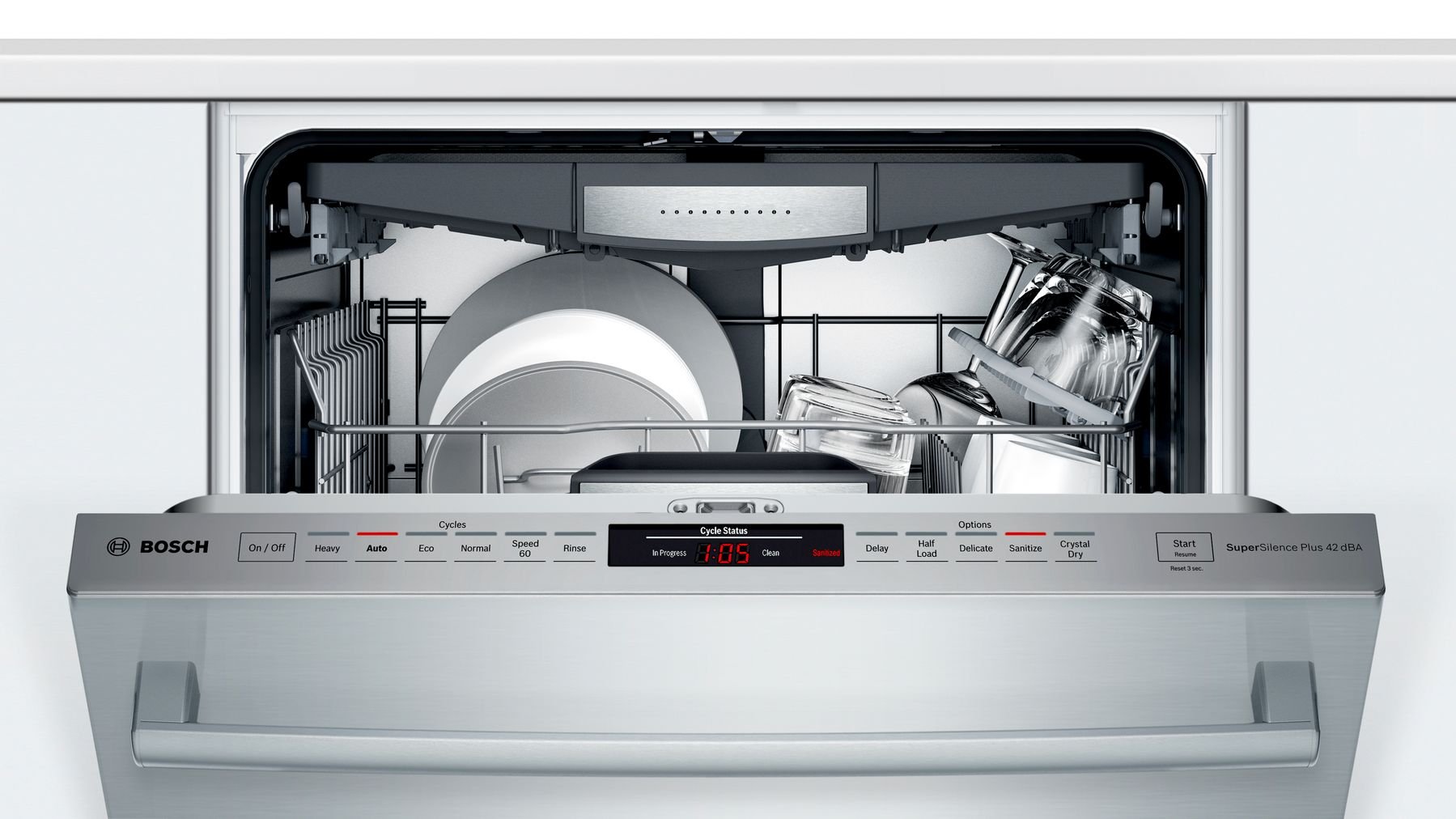 SHXM78Z55N Bosch 800 Series Dishwasher with CrystalDry and Bar Handle - Stainless Steel-3