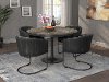 Clearance Industrial Brown and Black 5 Piece Round Dining Set - Aviano