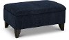 Mid Century Modern Dark Blue Storage Ottoman - Sasha