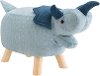 Light and Dark Blue Dinosaur Stool on Wooden Legs