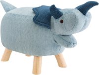 Light and Dark Blue Dinosaur Stool on Wooden Legs