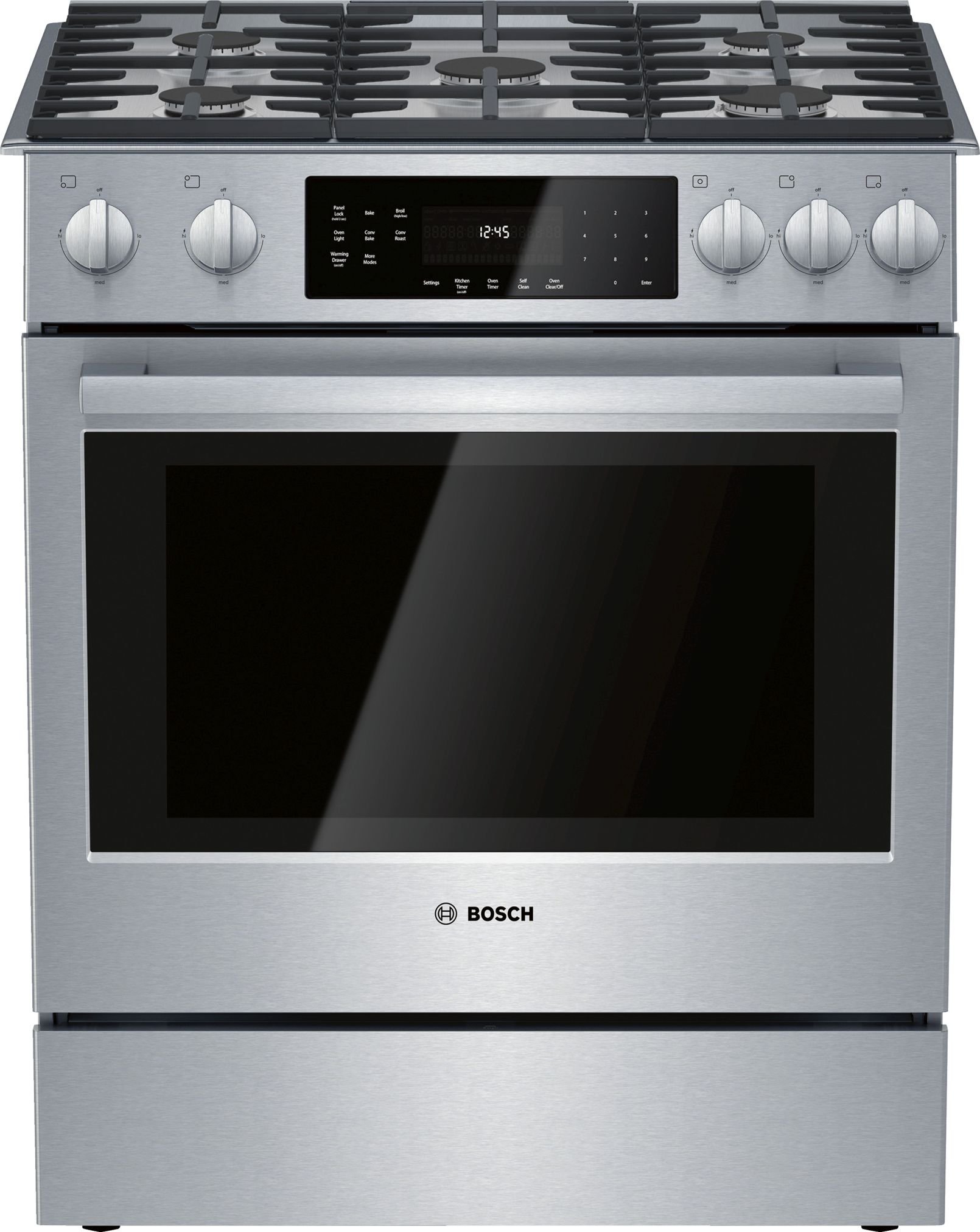 HGI8056UC Bosch 800 Series 30 Inch Slide In Gas Range - 4.8 cu. ft. Stainless Steel-1