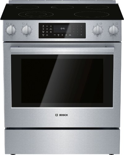 HEI8056U Bosch 4.6 cu. ft. Electric Convection Slide In Range - 30 Inch Stainless Steel