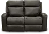 Clearance Cody Gray Leather-Match Power Reclining Loveseat