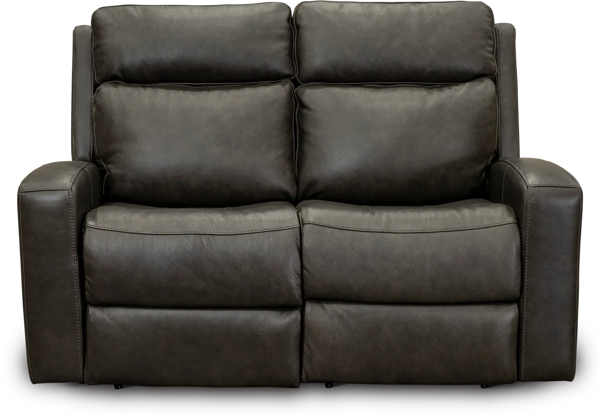 Dark Gray Leather-Match Power Reclining Loveseat - Cody-1