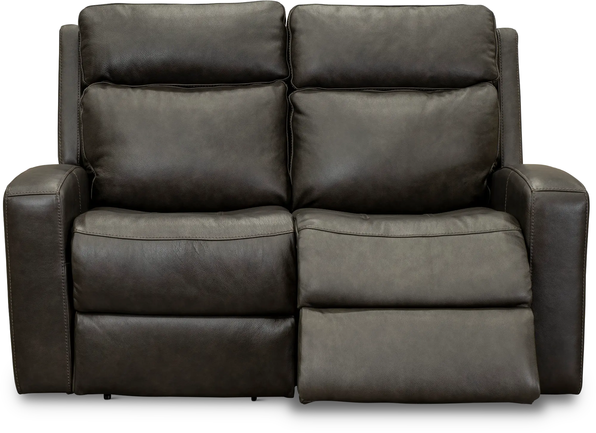 Dark Gray Leather-Match Power Reclining Loveseat - Cody-2