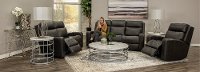 Dark Gray Leather-Match Power Reclining Loveseat - Cody-3