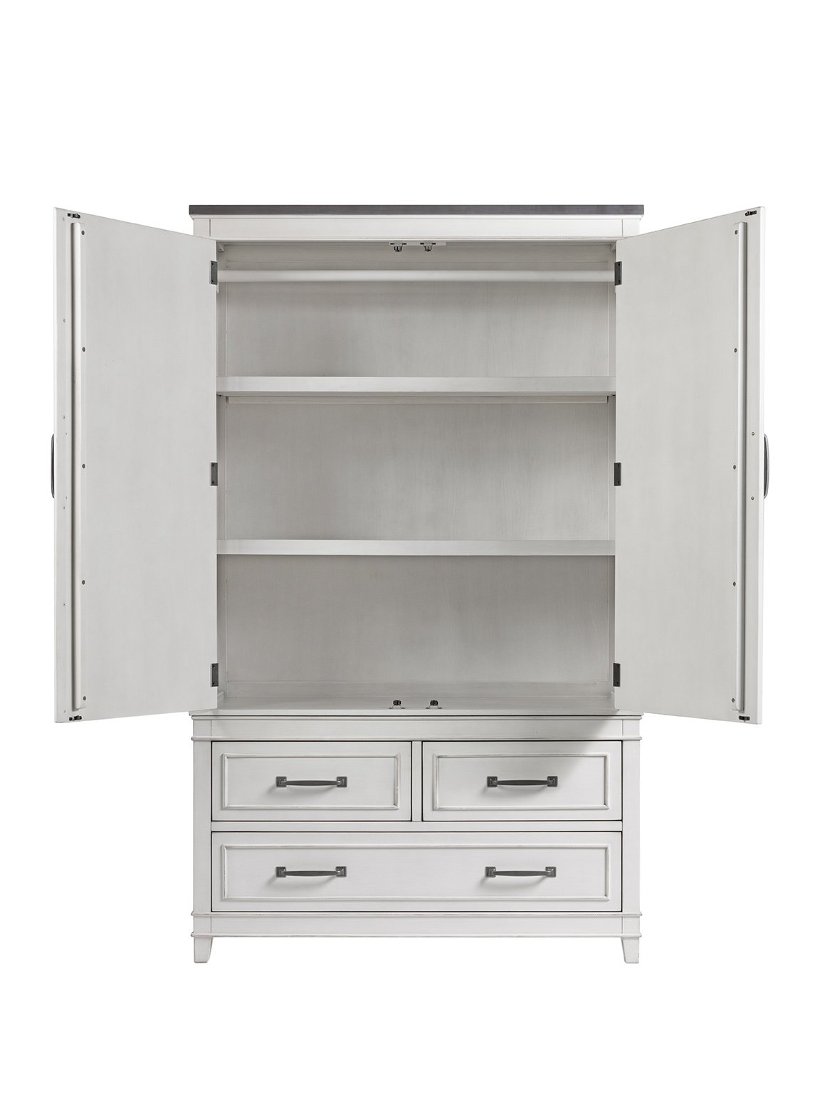 Contemporary White and Gray Armoire - Delmar-2