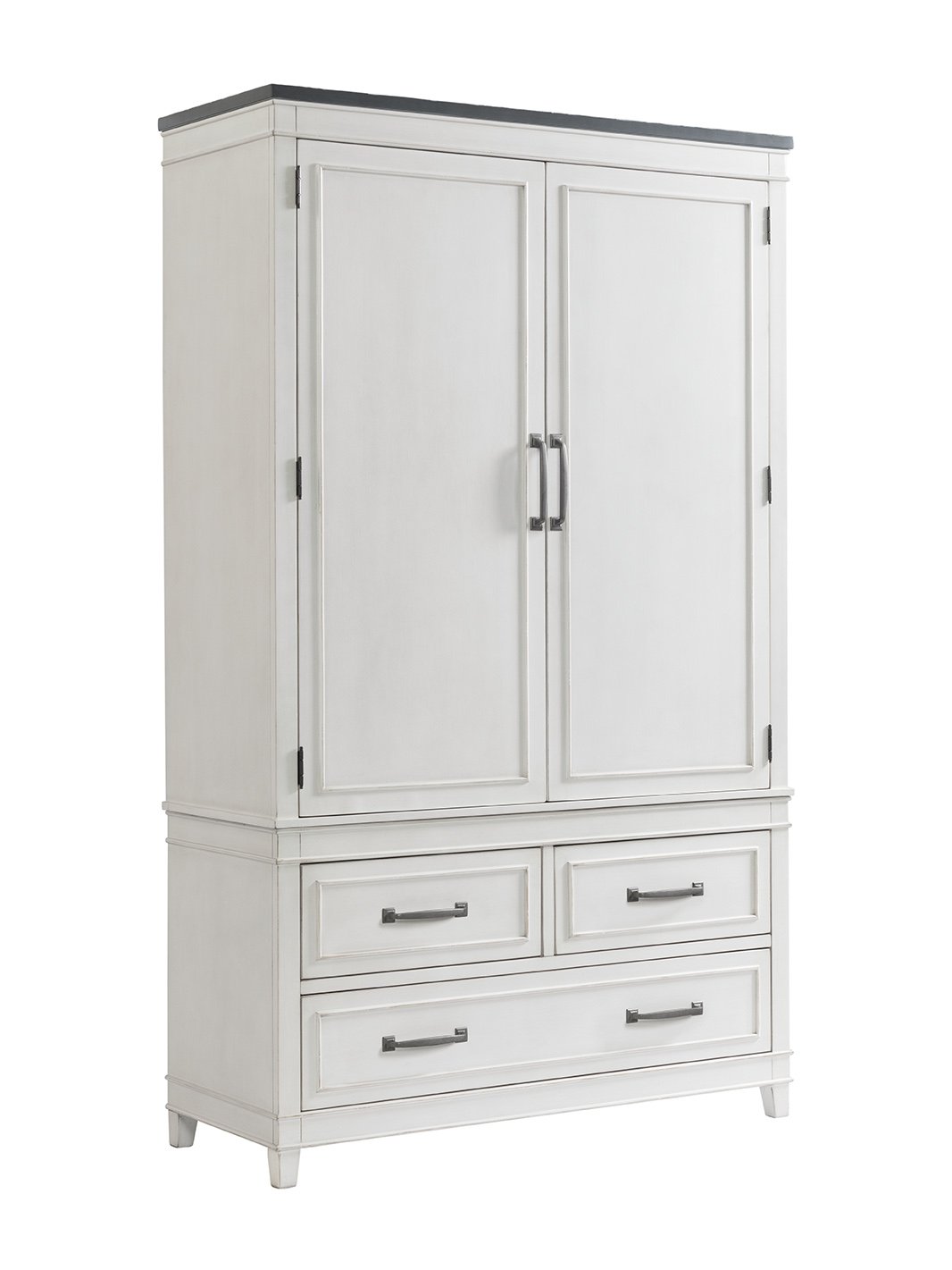 Contemporary White and Gray Armoire - Delmar-4