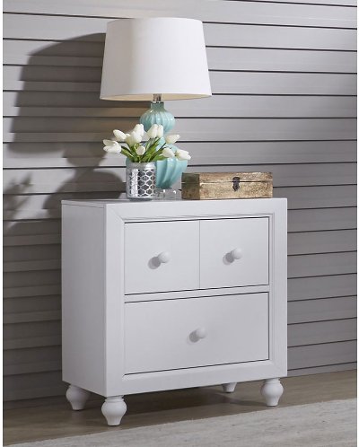 Country White Nightstand - Cottage View