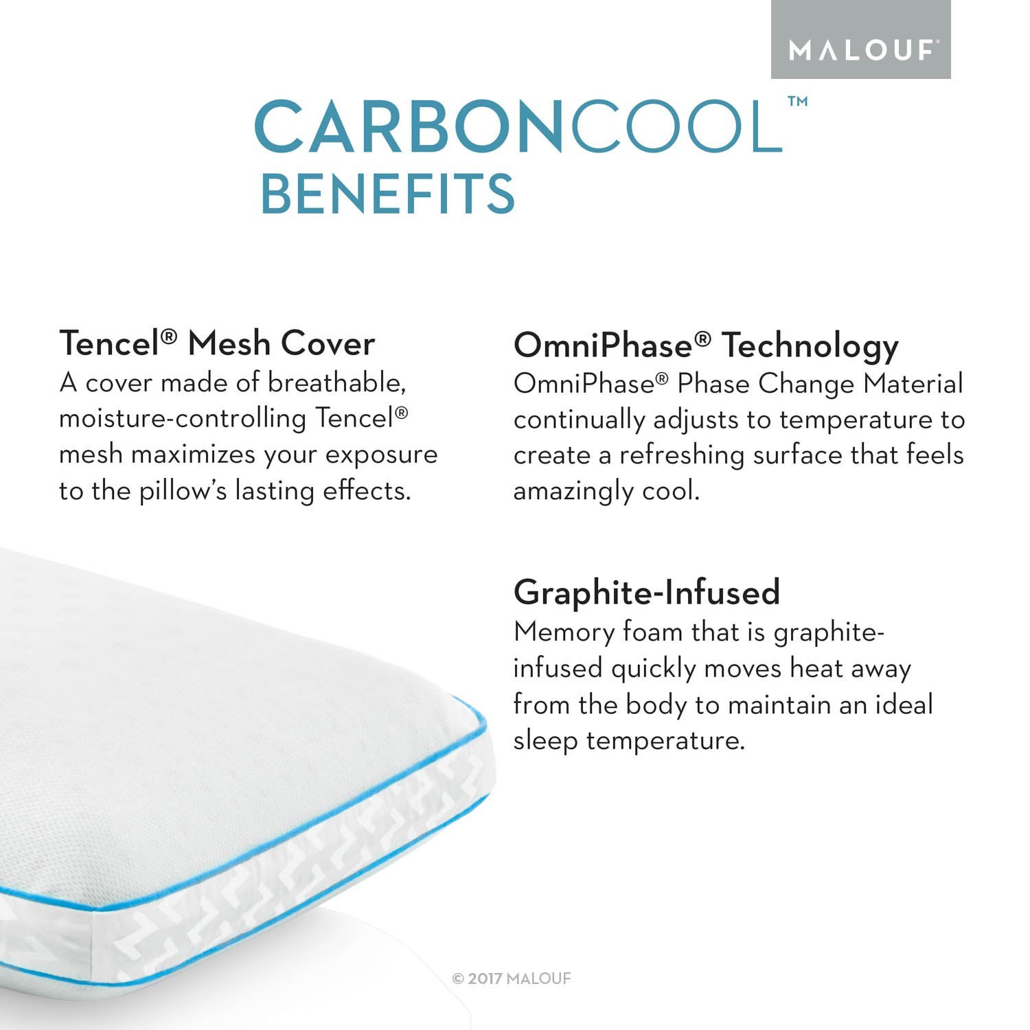 ZZQQMPCCLT Malouf CarbonCool® + OmniPhase® LT Pillow - Queen-5