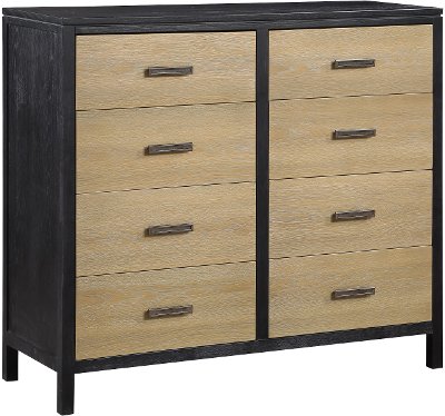 Modern Oak and Black Dresser - Carter